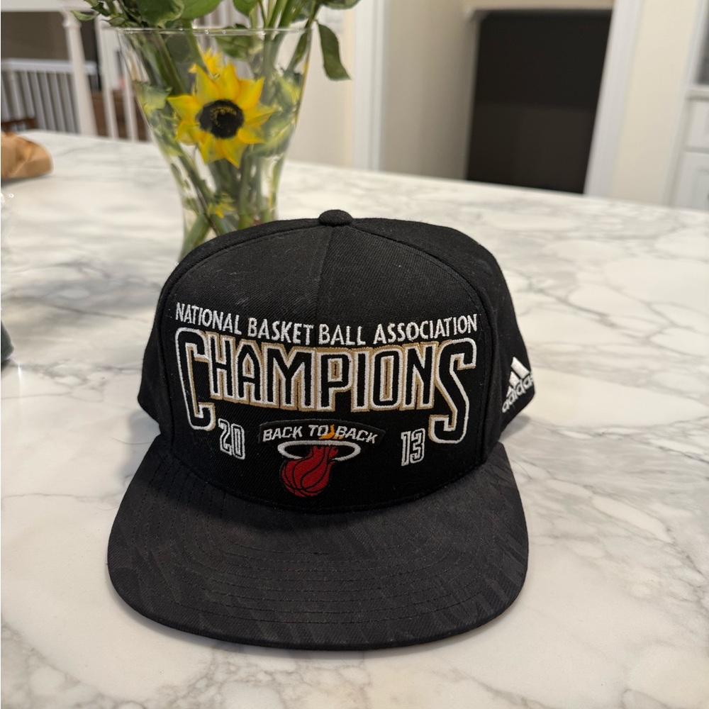 Miami Heat NBA National Champions Black NBA Cap 2013 (NEVER WORN) Adidas